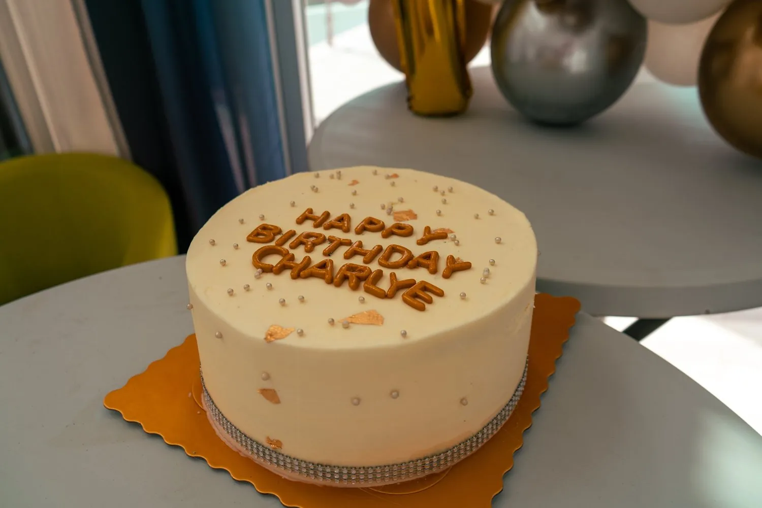 Birthday cake at a party in Aruba